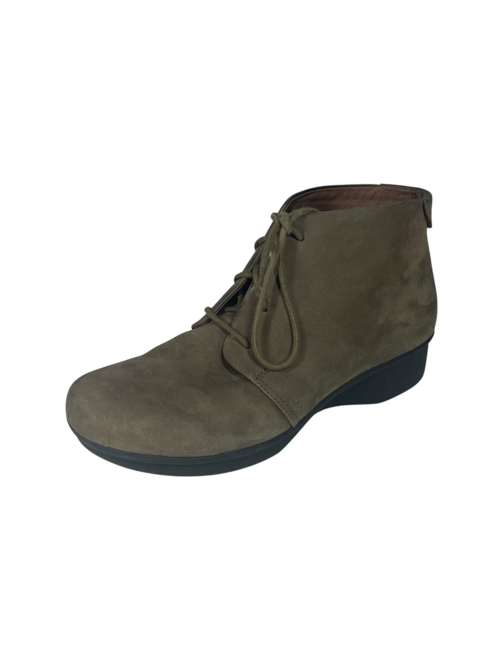 Dansko Lucille Ankle Chukka Boots 39 9 Dark Taupe Brown Nubuck Leather Booties
